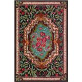 Gloria Td731 Siyah Karabağ Desen Dokuma Saçaklı Kilim, Siyah, 80 x 150
