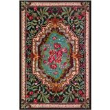 Gloria Td731 Siyah Karabağ Desen Dokuma Saçaklı Kilim, Siyah, 80 x 300