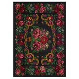 Gloria Td732 Siyah Karabağ Desen Dokuma Saçaklı Kilim, Siyah, 180 x 280