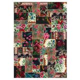 Gloria Td762 Multi Karabağ Patchwork Desen Dokuma Saçaklı Kilim, Multi, 80 x 150
