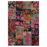 Gloria Td766 Multi Karabağ Patchwork Desen Dokuma Saçaklı Kilim, Multi, 100 x 200