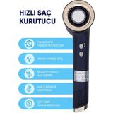 Glorifar Gl-F501b 1800w Lacivert Saç Kurutma Makinesi 1 Kademe Hız Ayarı ve Negatif İyon Özelliği