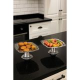 GLORİNDA HOME 2'Lİ GÜMÜŞ RENK AYAKLI KEK,PASTA,MEYVE,KURABİYE,TATLI VE ÇEYİZLİK İKRAMLIK SUNUM SERVİS STANDI