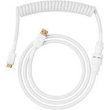Glorious Sarmal Klavye Kablosu – Mekanik Oyun Klavyesi Için El Yapımı Örgülü Sarmal Usb-C Kablosu – Özel Klavye Kablosu (Beyaz)