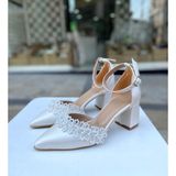 Gloriys Ayakkabı & Çanta Kalın Topuklu6 cm Topuklu Geli-Nişan Ayakkabısı - Sedef