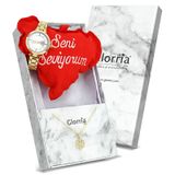 Glorria Altın Kar Tanesi Nazar Taşlı Kolye