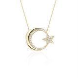 Glorria CN0396 Altın Ay Yıldız Kolye