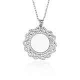 Glorria DT0406 Gümüş Taşlı Plaka Kolye