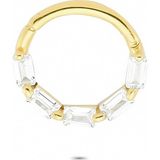 Glorria Geometrik Halka 14 Ayar Altın Piercing