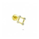 Glorria Geometrik Helix 14 Ayar Altın Piercing