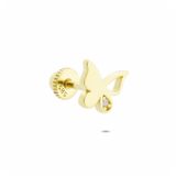 Glorria Kelebek Helix 14 Ayar Altın Piercing