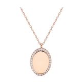 Glorria NP0161 Taşlı Oval Gümüş Kolye