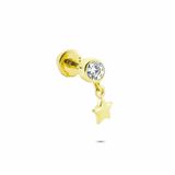 Glorria Sallantı Tektaş Helix 14 Ayar Altın Piercing