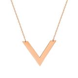 Glorria SV0046 Rose Altın V Kolye