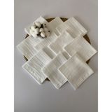 GLORY BABY 10'lu Müslin Bebek Ağız Mendili %100 Pamuk Beyaz Renk 25X25 Cm - 25 x 25 cm