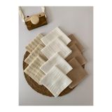 GLORY BABY 10'lu Müslin Bebek Ağız Mendili %100 Pamuk Camel Çizgili 25x25 Cm