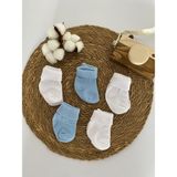 Glory Baby Organik Pamuklu Unisex 5'li Premium Yenidoğan Bebek Çorabı - Kutulu - Beyaz - Bebe Mavisi