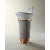 Glory Gri Beyaz Bronz Monoblok Lavabo