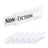 GlossyEnd 25'li Paket - Şeffaf Plastik Raf Etiket Tutacağı, Ahşap Raf İşareti ve Bilet Tutacağı, Raflara Takılır 5/8" ila 3/4" Kalınlık - Etiket Alanının Uzunluğu, 7,62 cm x Etiket Alanının Yüksekliği, 7/8"