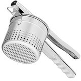 GloTika Büyük 15 oz Patates Ricer Ezici, Ergonomik Saplı, Ağır Hizmet Paslanmaz Çelik Patates Ezici, Patates Püresi, Meyve Suyu için Pres ve Ricer Mutfak Aleti
