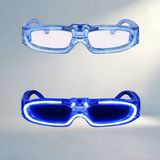 Glow Efektli Mavi Led Parti Gözlüğü Gece Eğlenceleri İçin