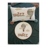 Glow İsimli bebek kapı süsü -takı yastığı takımı,punch nakışlı (İÇ DOLGUSUZ) Hediyelik