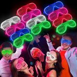 Glow Model 3 Farklı Fonksiyonlu Işıklı Panjur Parti Gözlüğü Karışık Renk 12 Adet P85549s533