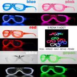 Glow Model Led Işıklı Parti Gözlüğü 3 Modlu 5 Renk 5 Adet P85630s334