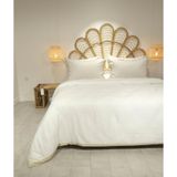 Glow Tencel Saten Çift Kişilik Optik Beyaz Gold Biye Nevresim Takımı 4 Adet Yastık + 240x260 Çarşaf + 200x220 Nevresim Çift kişilik Beyaz Gold