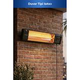 Glow Uzaktan Kumandalı Karbon Infrared Isıtıcı 2500W Duvar Tipi Teras Balkon 5963