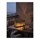 Glowdesigning Ev Dekorasyon Ahşap tabanlı Luxe 5 Mumlu Cam Sonsuzluk Aynalı Mumluk - Mumlar Hediyedir - Nişan Hediyelik