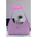 Glowfit Shine Your Shape Kadın Lila Kapitone Desenli Baget Omuz Çantası, Günlük Kullanıma Uygun El ve Omuz Çantası