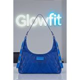 Glowfit Shine Your Shape Kadın Saks Mavi Kapitone Desenli Baget Omuz Çantası, Günlük Kullanıma Uygun El ve Omuz Çantası