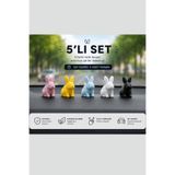 glowify prime glowify prime 5 Parça Sevimli TAVŞAN Ailesi Dikiz Aynası Süsü Ayna Süsü Araba Süsü Torpido Süsü Oto Aksesuar