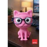 Glowify Prime Glowify Prime Sevimli Pembe Kedi Gözlük Standı Dekoratif Gözlük Tutucu Masaüstü Gözlük Standı Hediye Organizer Pembe