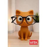 Glowify Prime Glowify Prime Sevimli Siyah Kedi Gözlük Standı Dekoratif Gözlük Tutucu Masaüstü Gözlük Standı Hediye Organizer Bej