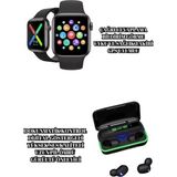 Glowify Store Ucuz ve Kaliteli Kulaklıklı Saat Seti Bluetooth Bağlantılı Akıllı Saat ve Kulaklık