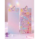 Glowilla Çocuk Sticker Seti Parıltılı Çıkartma Sayfası ve Figürlü Not Kağıdı Hediyelik - Defter Süsleme Çıkartması - Unicorn
