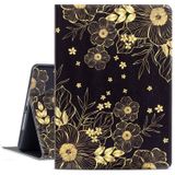 Glowish iPad Air 2 Kılıfı, Gofupa 9.7 ipad 6. / 5. Nesil Kılıflar Birinci Sınıf Deri Folyo Kılıf ve Çoklu Görüş Açısı Standı iPad Air 2/1 için (Altın Çiçekler)