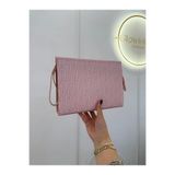 Glowisters Jewelry Glowisters Kadın Pembe Geometrik Desenli Portföy El Çantası Clutch