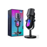 Glowmic USB Gaming Mikrofon RGB, PC ve PS5 Uyumlu, Yayın ve Podcast İçin