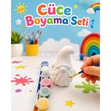 Glowria Çocuklar İçin Taş Boyama Seti | Eğitici Oyun| Çocuk Ekransız Aktivite | 6'Lı Boya + 1 Adet Fırça