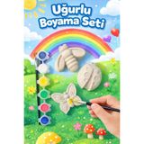 Glowria Çocuklar İçin Uğur Böceği Temalı Taş Boyama Seti | Çocuk Ekransız Aktivite | 6lı boya + 1 adet fırça