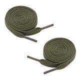 Glox 2 çift düz ayakkabı bağcıkları spor ayakkabı katı düz ayakkabı bağcığı koşu ayakkabıları dizeleri, Ordu Yeşil(2 Çift), 63.00inch (160cm)