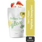 Glox Çilek Aromalı Bitki Çayı 60 Adet Tekli Şase Hibiskus ve Doğal İçeriklerle Zenginleştirilmiş