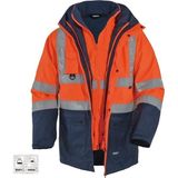 Glp Oxford 5+1 Reflektörlü Içi Çıkmalı Kışlık Parka Mont Sarı Lacivert ve Turuncu Lacivert - Turuncu - Lacivert - 3XL