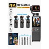 Glr L19 4K Ultra HD Wi-Fi Vlog Kamerası 180 Dönebilir Lens, 6 Eksenli Sarsıntı Önleyici (Gimbal Dest