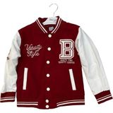 Glrb Deros Bordo 2ip Varsıty Style Baskılı Unisex Çocuk Kolej Ceket 1007172-B - 10 Yaş