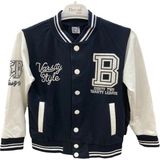 Glrb Deros Lacivert 2ip Varsıty Style Baskılı Unisex Çocuk Kolej Ceket 1007172-L - 6 Yaş