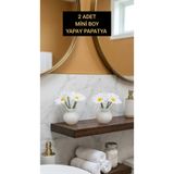 GLRHOME El yapımı 2 Adet mini boy taş saksıda yapay papatya 4 dallı papatya